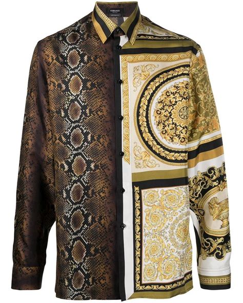 Versace Camicia In Twill Di Seta 